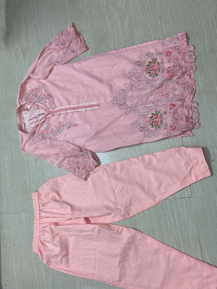 Beautiful Embroidery With Pearl Suit