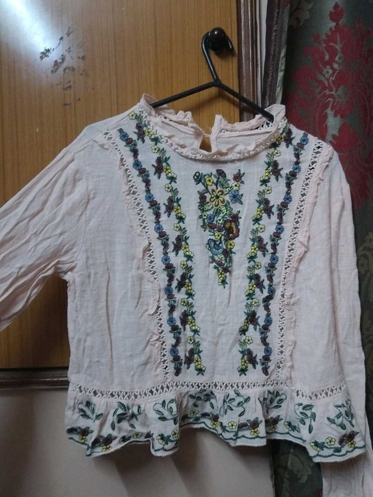 Embroidered Floral Top