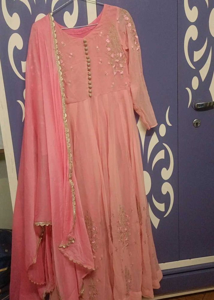 Full Embroydre Pink Gown