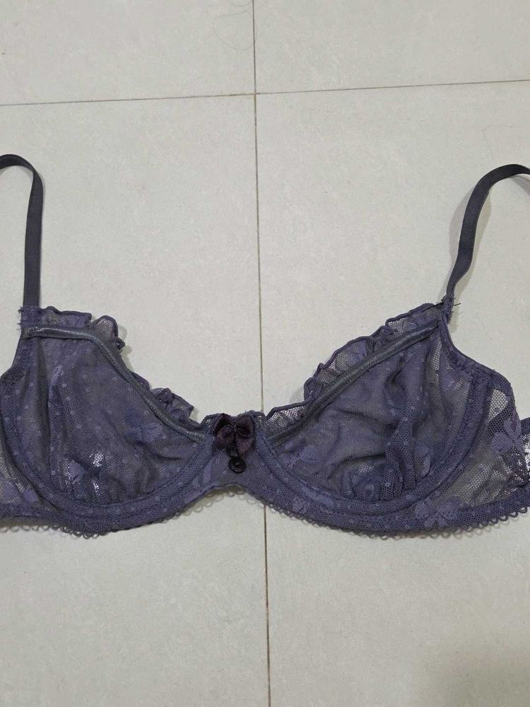 Elegant Purple Lace Bra from Paris