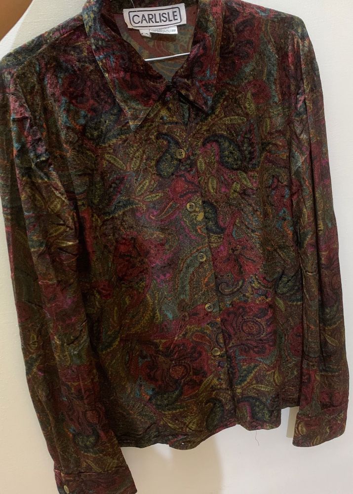 Paisley Velvet Top Type Shirt