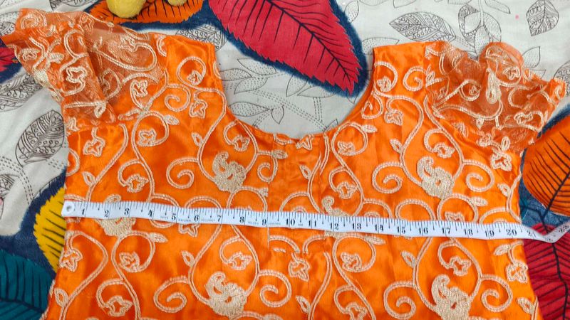 Orange Colour Mom And Baby Dress Combo