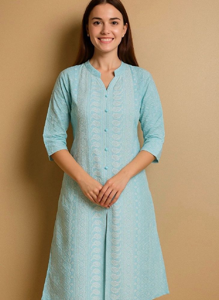 Blue chikankari kurta