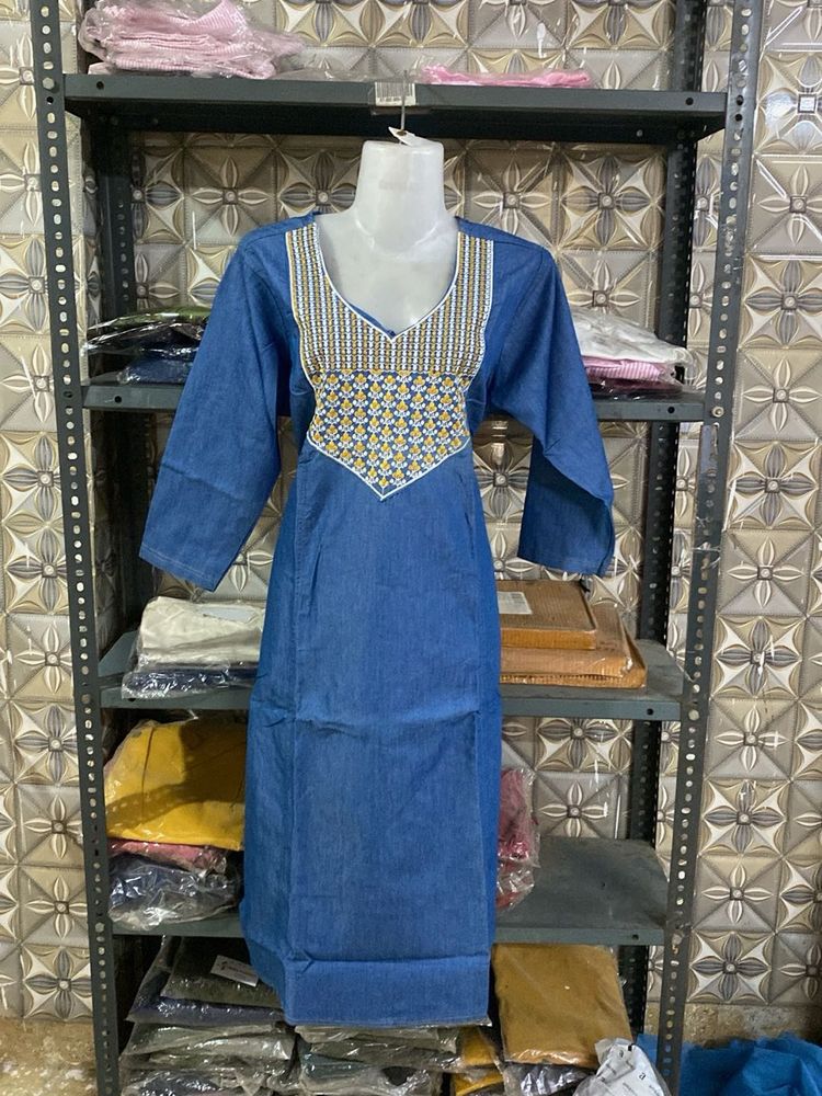 Denim Look Kurta
