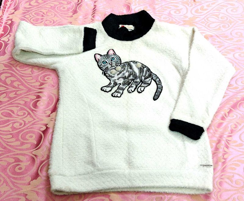 Cute Cat Print Sweater