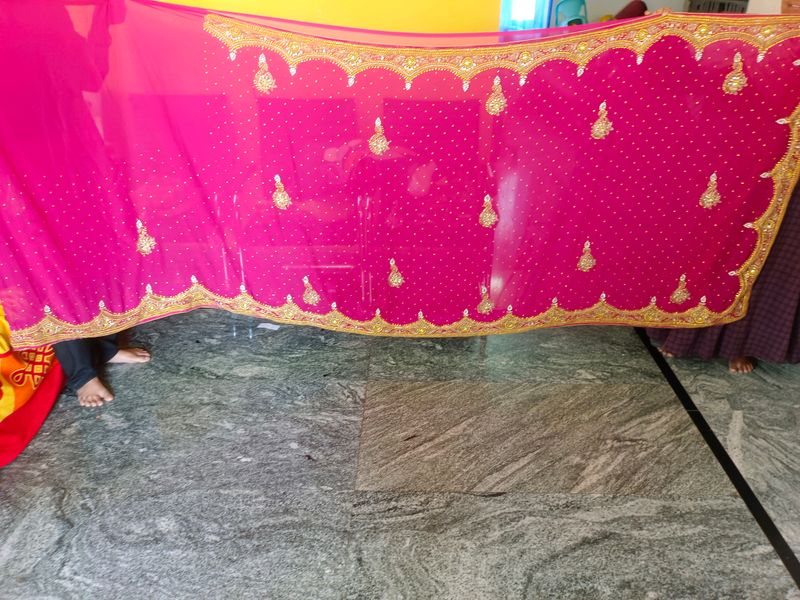 Jajet And Kundan Work Pink Colour