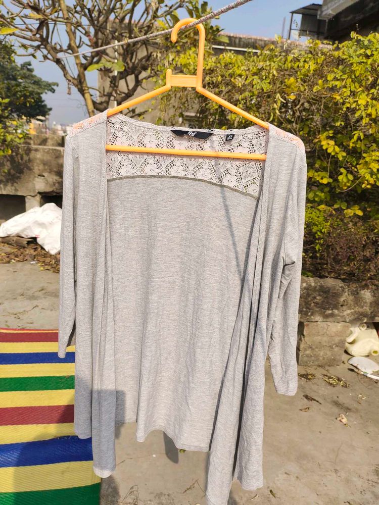 Gray Open Front jacket