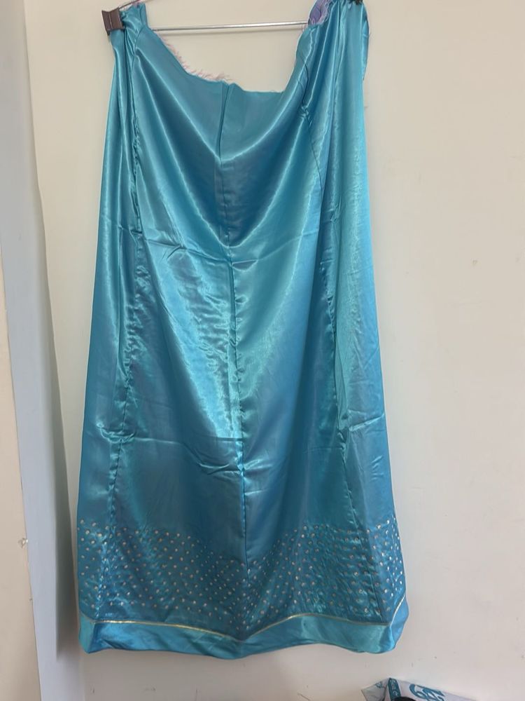 Blue Satin Ethnic Skirt
