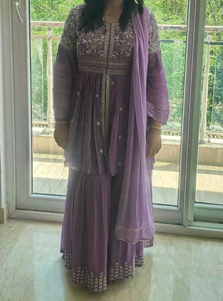 Sharara Suit With Basra Moti Work