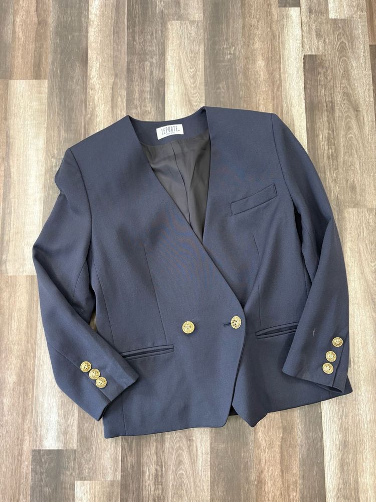 Navy Blazer with Gold Buttons