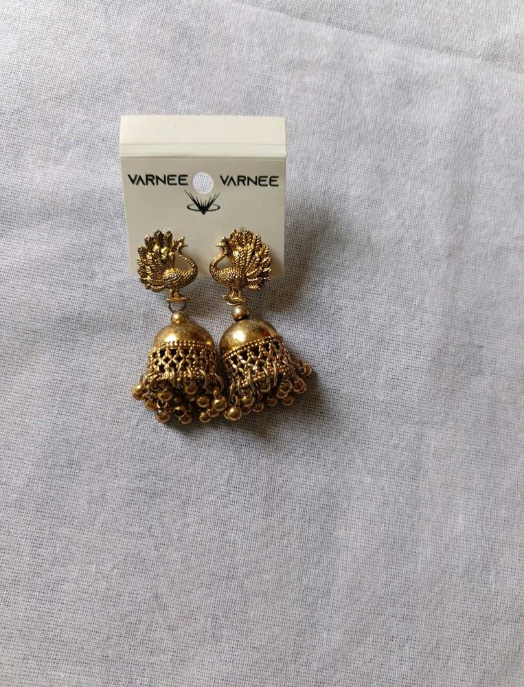 Varnee Peacock Jhumka Earrings