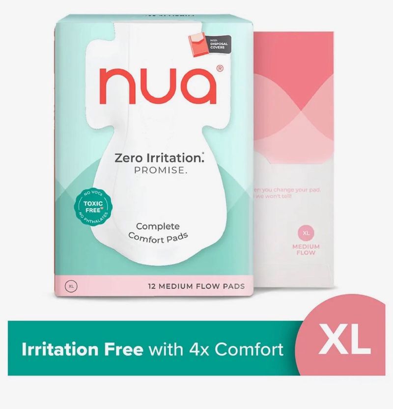 Nua XL Medium Flow Comfort Pads - 12 Count
