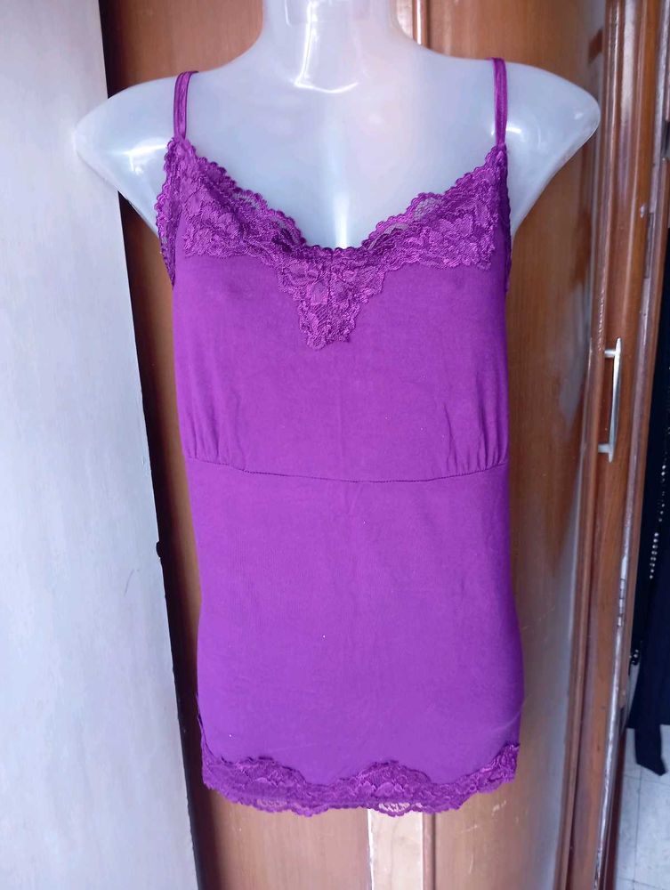 Purple Lace Cami Top