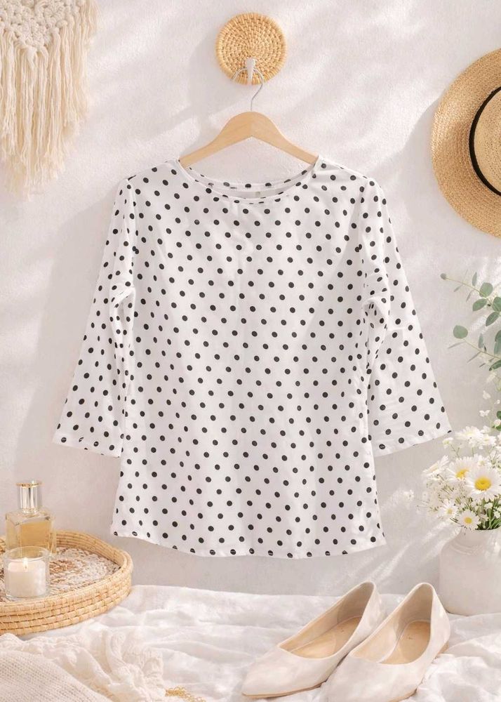 Polka Dot 3/4 Sleeve Top ⚫️⚪️