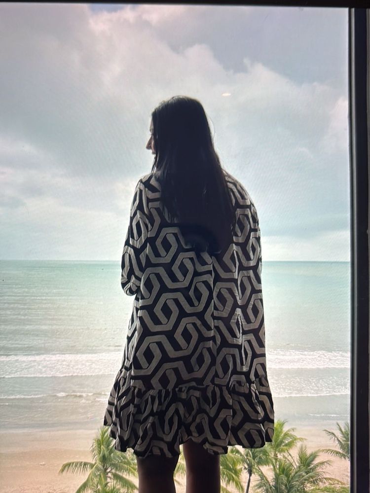 Patterned Shirt Dress