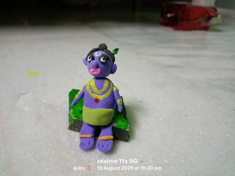 Handmade Gopal Krishna Clay Idol New 💗✨🌸
