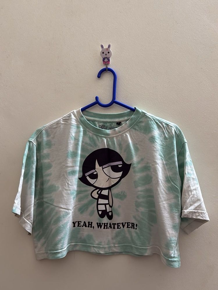 Buttercup Tie-Dye Crop Top Powerpuff Girls