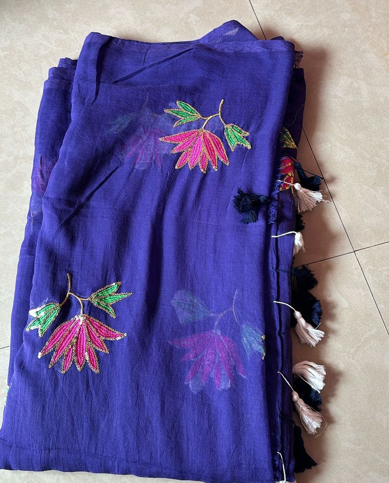 New Beautiful Purple Saree