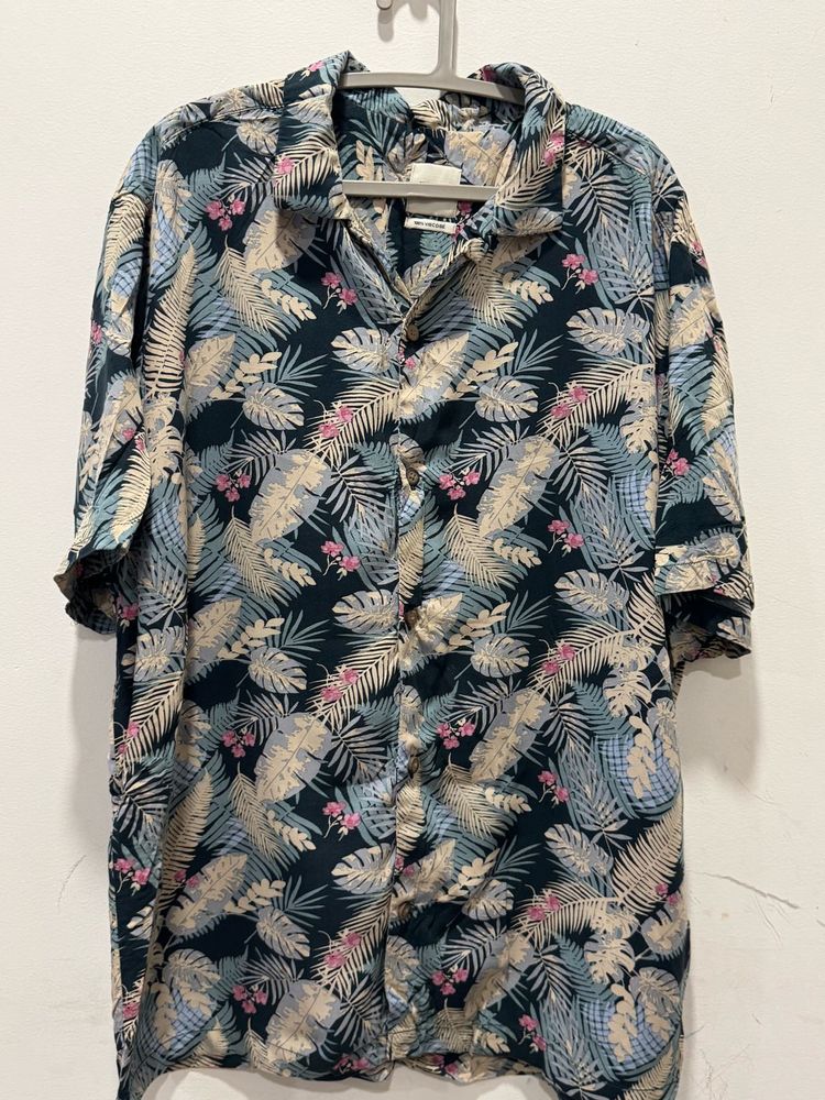 Tropical Floral Print Shirt