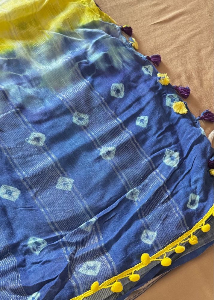 Hand Dyed Shibori Saree