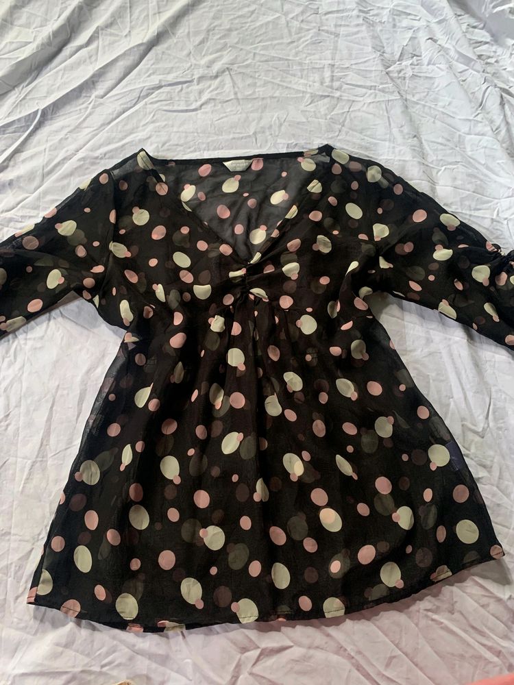 See Through V Neck Tops