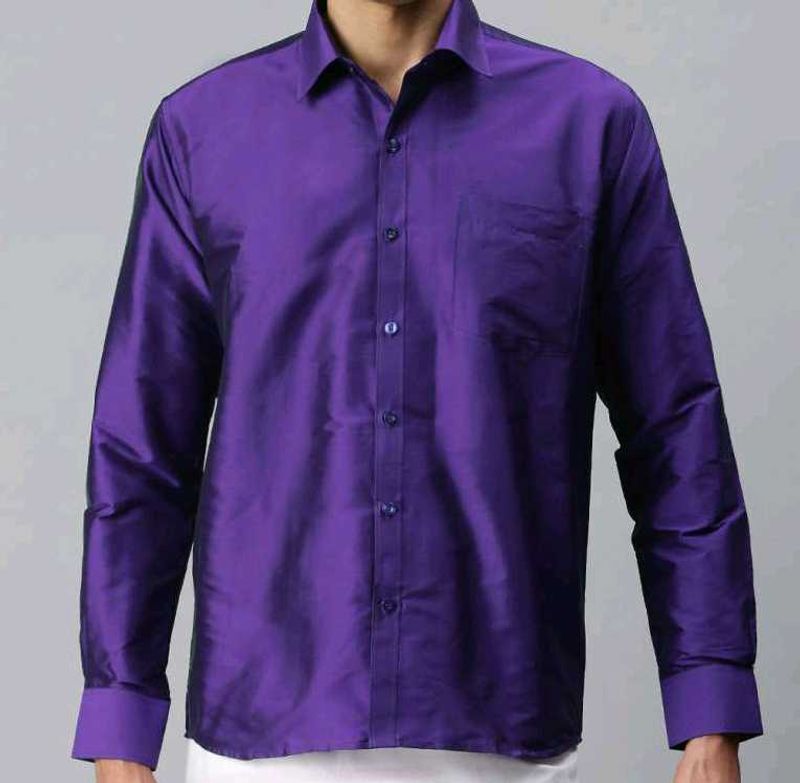 Par Excellence Men Purple Formal Wear Shirt