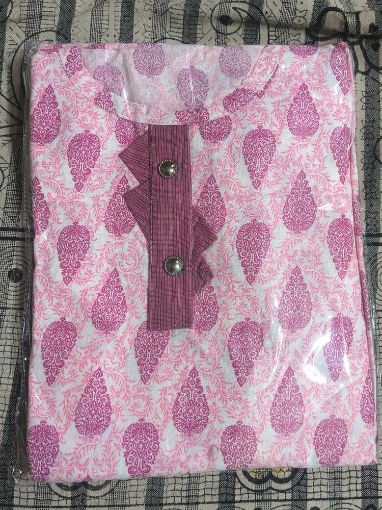 Pink Printed Kurta
