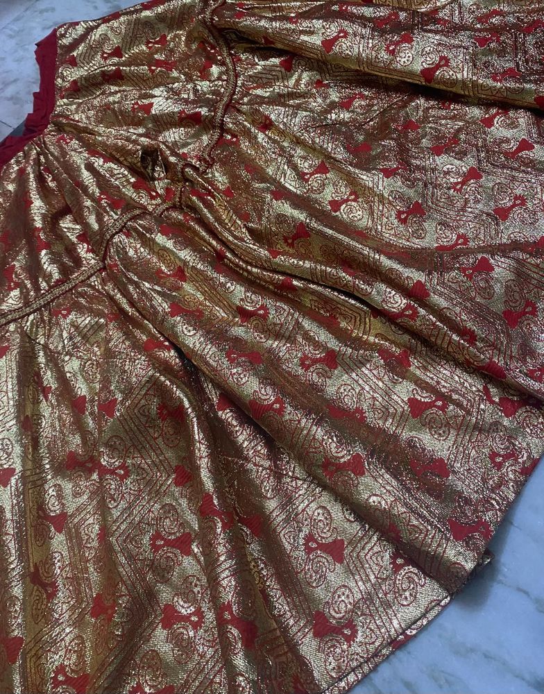 Red &amp; Gold gharara ( free size)