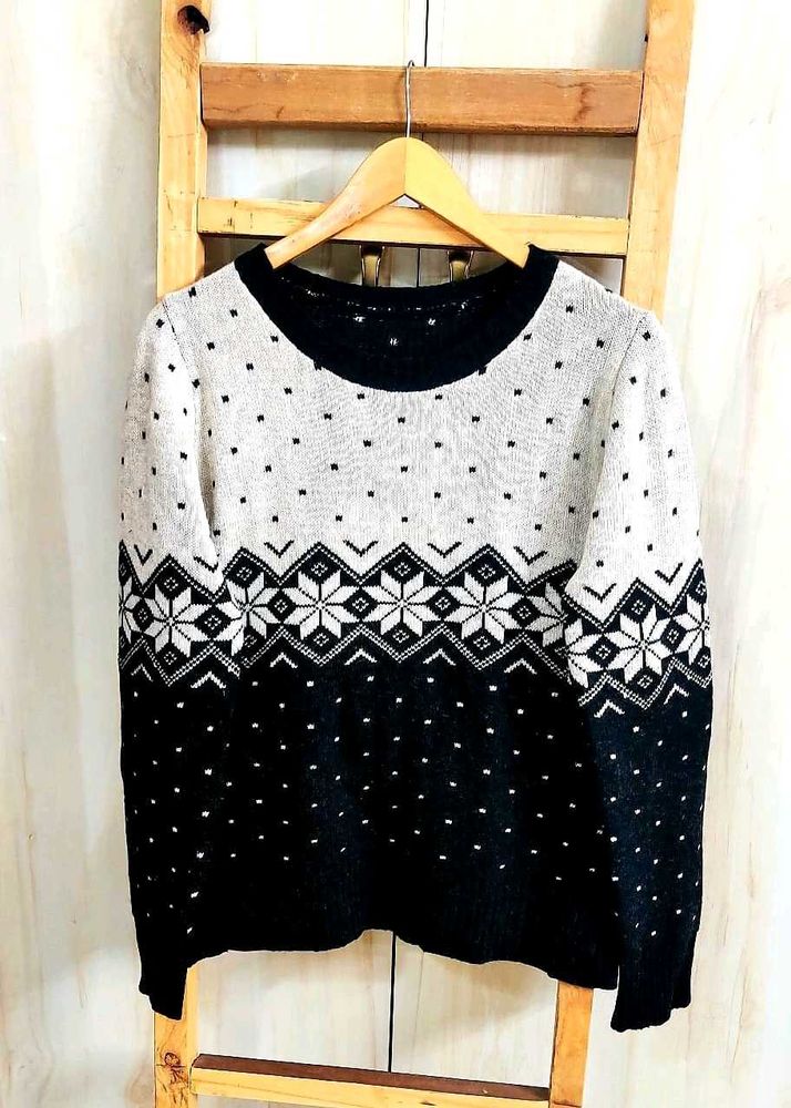 Black Designer Pullover Size-38-L