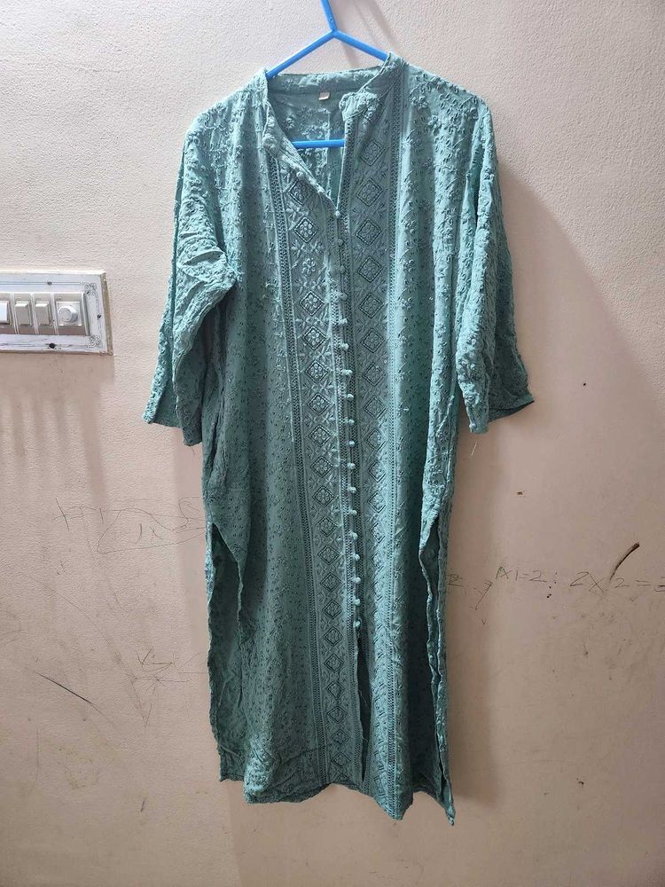 Elegant Green  chicken kari kurta