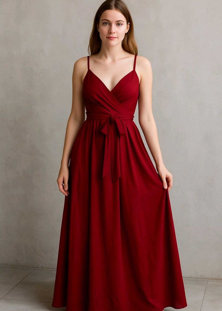 Elegant Red Full-Length One Piece