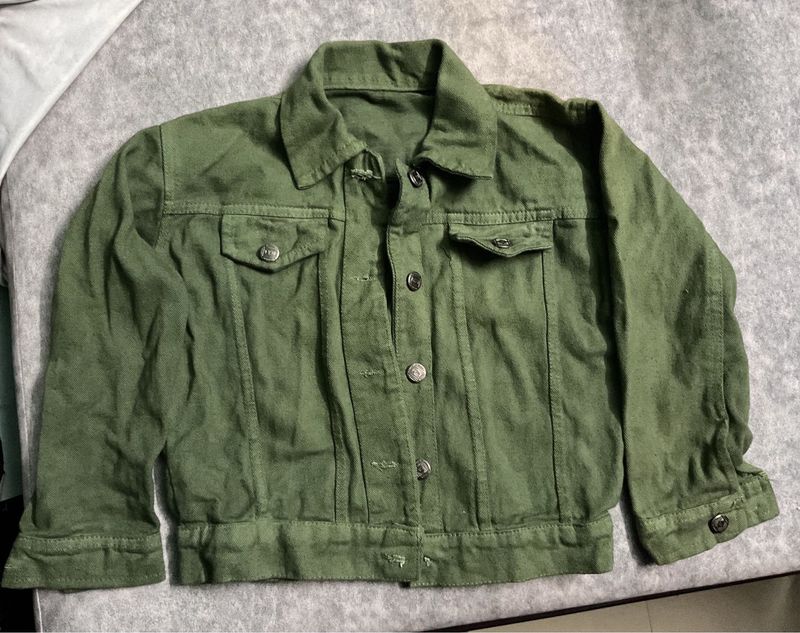Olive Green Denim Jacket