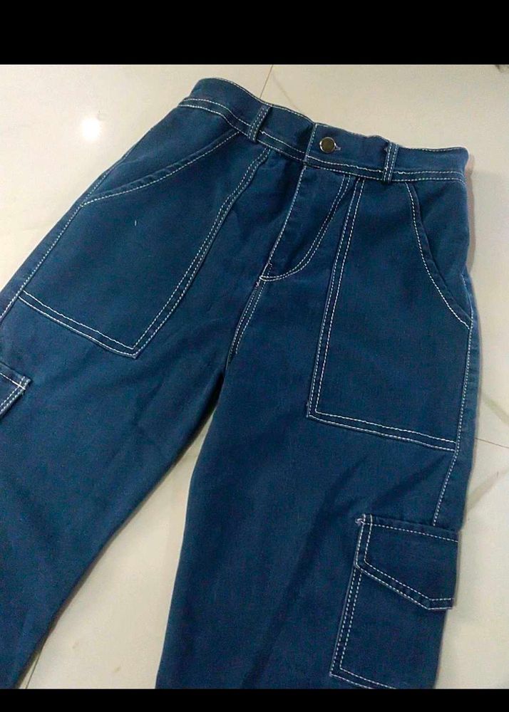Blue Cargo Pants