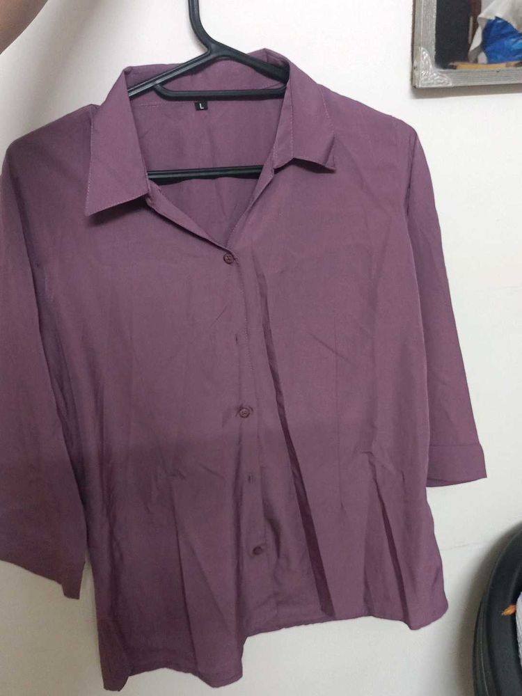 Mauve Button-Down Shirt