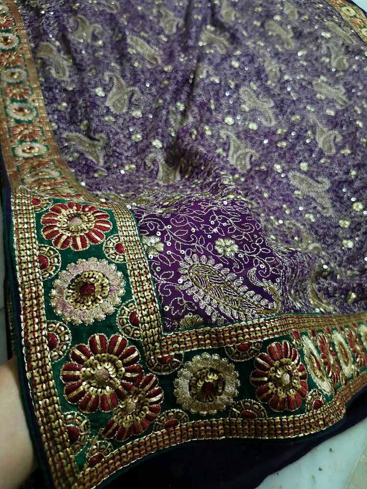 Full Zari Workh Saree 😍. Purple 💜 Very Nice 👍