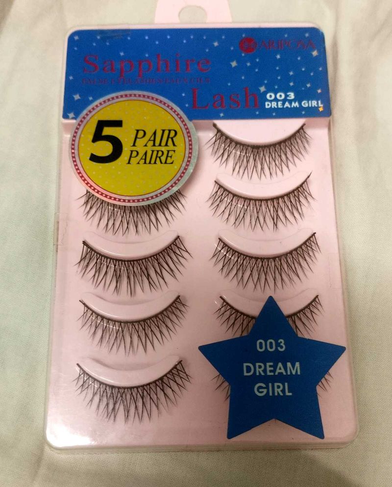 5 Pair Of  Eyelashes With Glue ..Brand New Pack