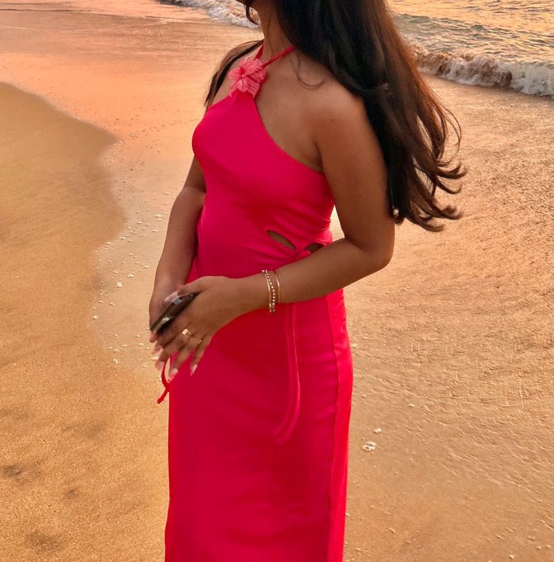 Pink Side Cut Out Detailing Dress🎀