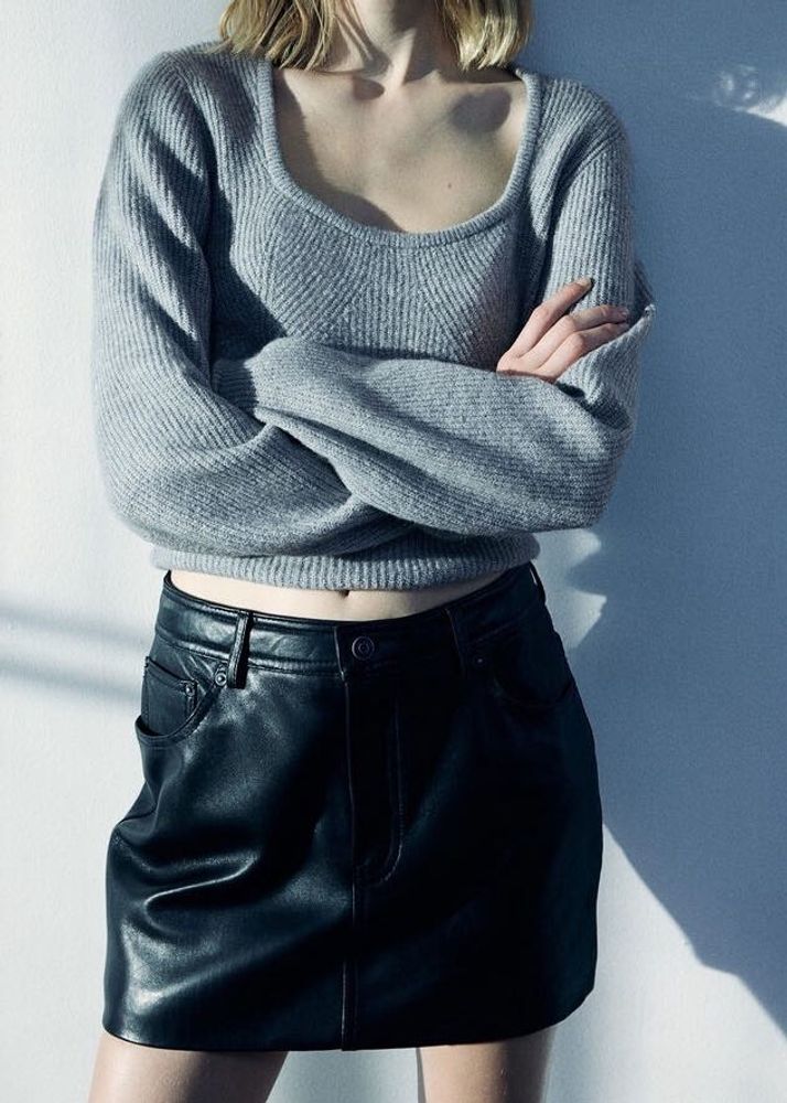 H&amp;M Grey Rib-Knit Jumper