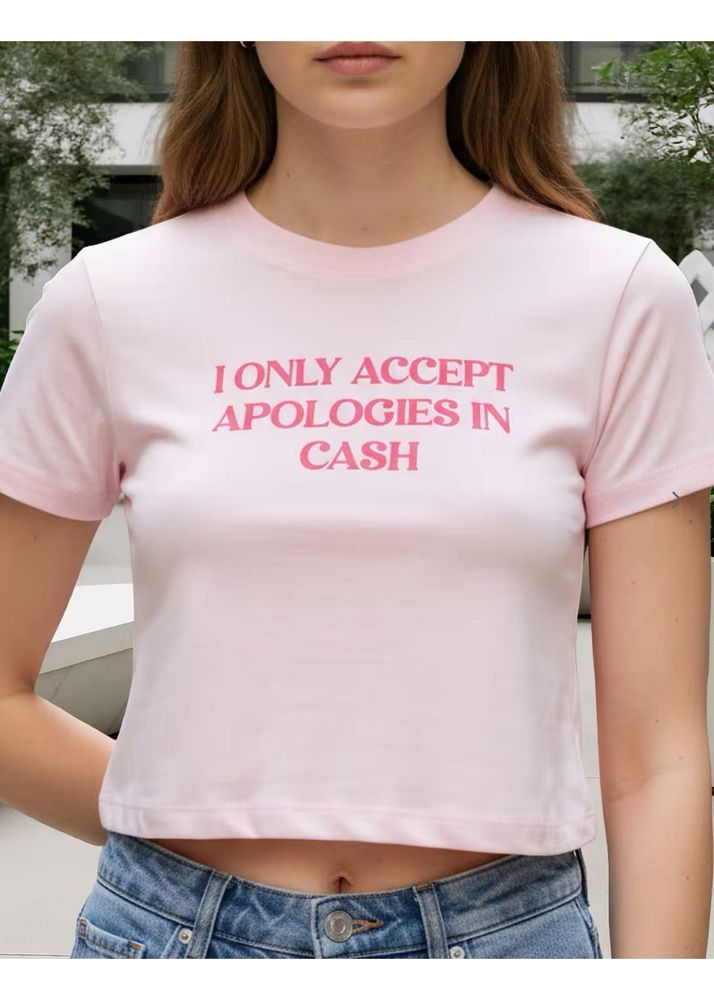 Pink Graphic Crop Top