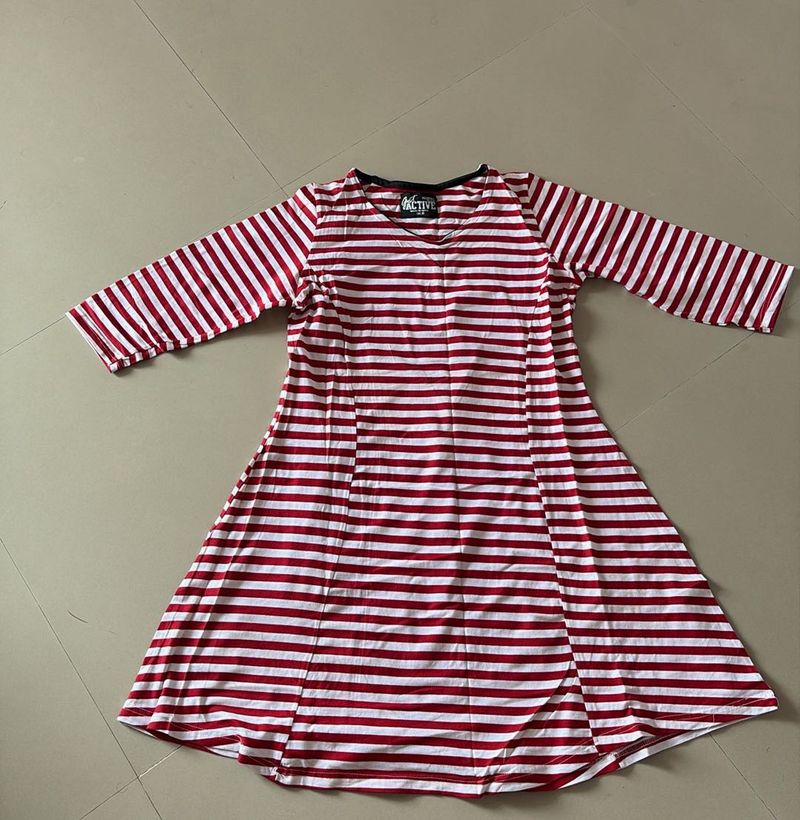 Red &amp; White Striped Dress