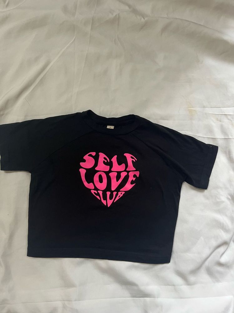 Self Love Club Tee Cropped Fitted  Tops