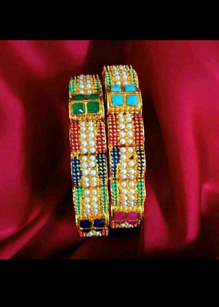 Colorful Metal traditional Bangle Set