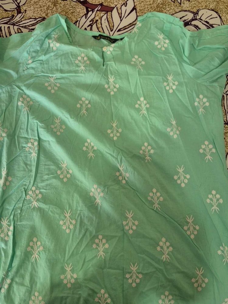 Mint Green Embroidered Top