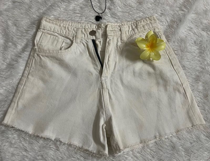 Beige Denim Short+ H&amp;m Dress