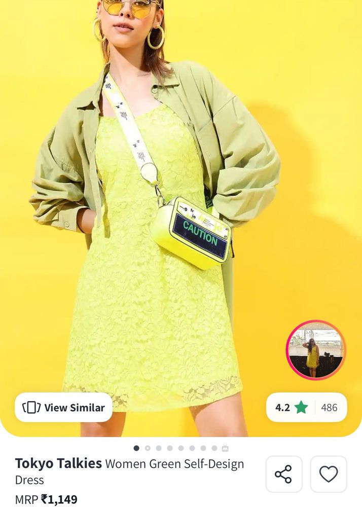 Yellow Lace Sleeveless dress