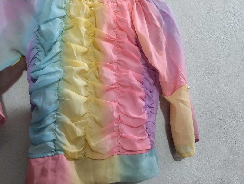 Rainbow Sheer Top