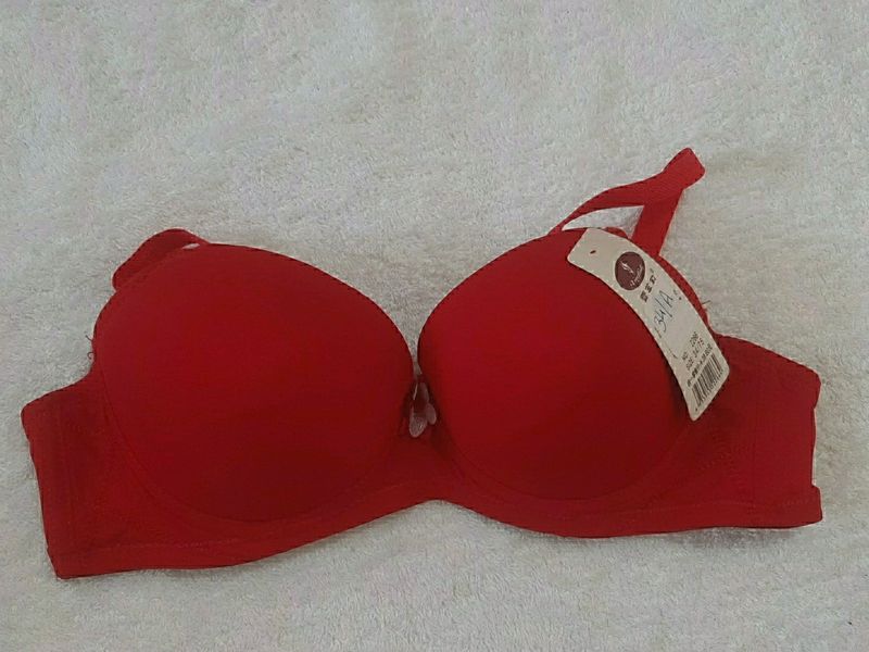 IMPORTED Padded Push Up Bra Red.