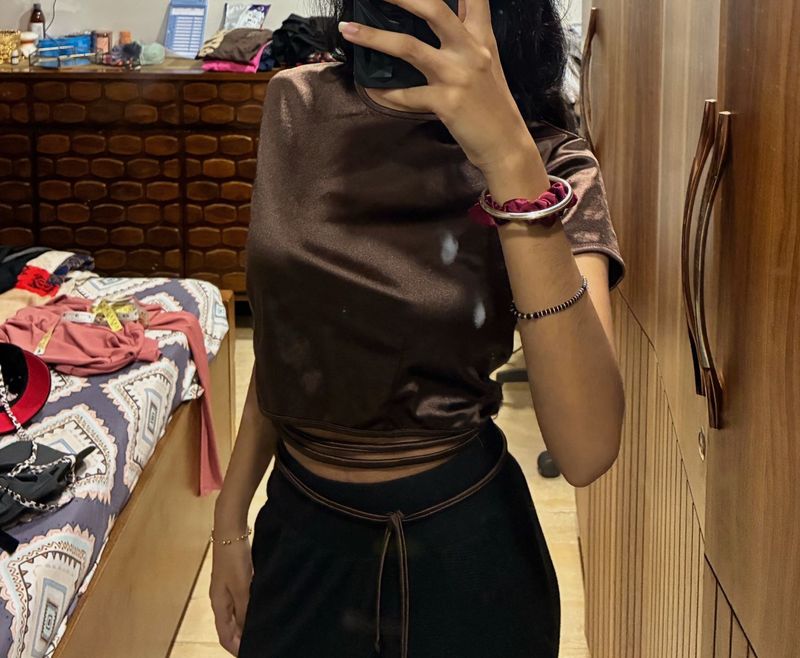 Brown Crop Top