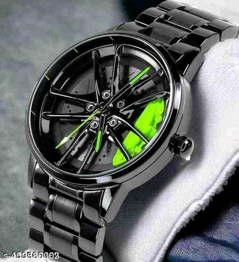 Stylish Black Watch ( Roataing Wheel ) Any Colour