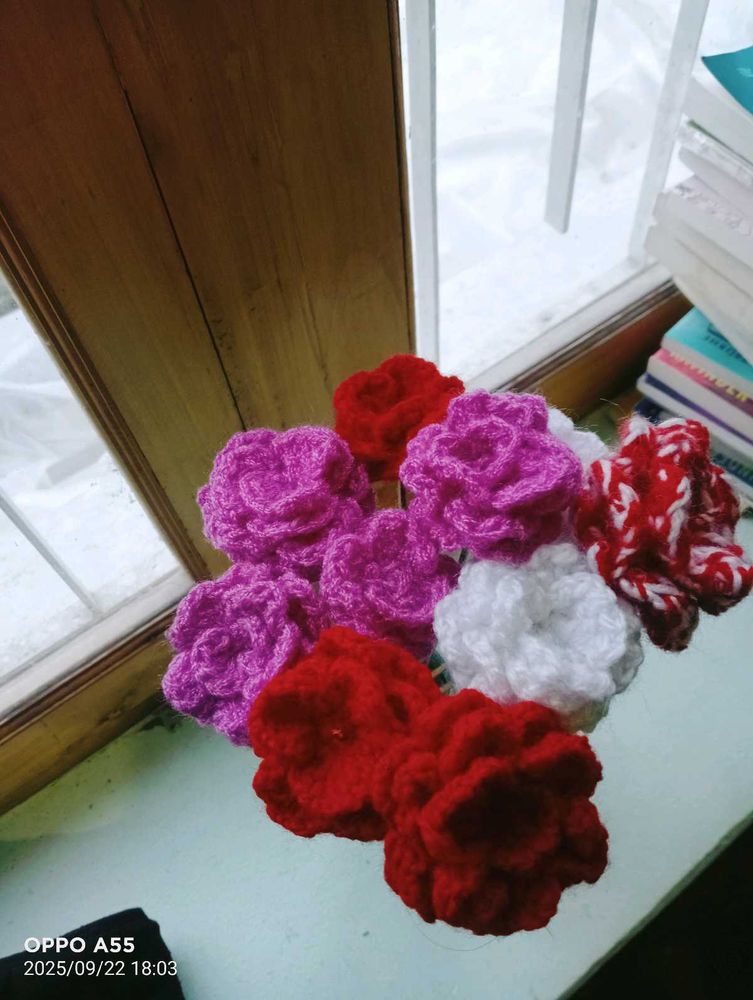 Crochet Flower Bouquet Set of 3
